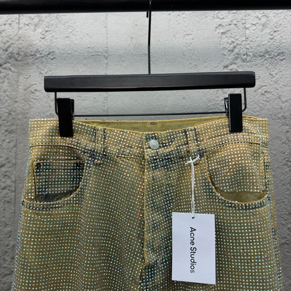 Acne Green and Yellow Flare Jeans - Picture 2 of 7